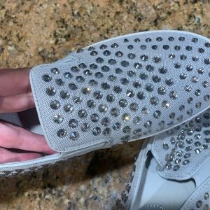 Authentic , like new Michael Kors Silver Studded Women's Loafers comfy  sexy, 7